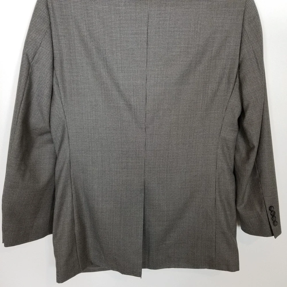 Joseph & Feiss  Men  100% Wool Blazer Jacket Sz 40‎ L  Houndstooth Brown Preppy